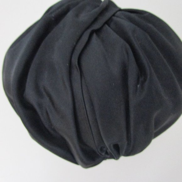 Black Silk Turban Hat Bespoken Private Collection Church - Picture 5 of 9
